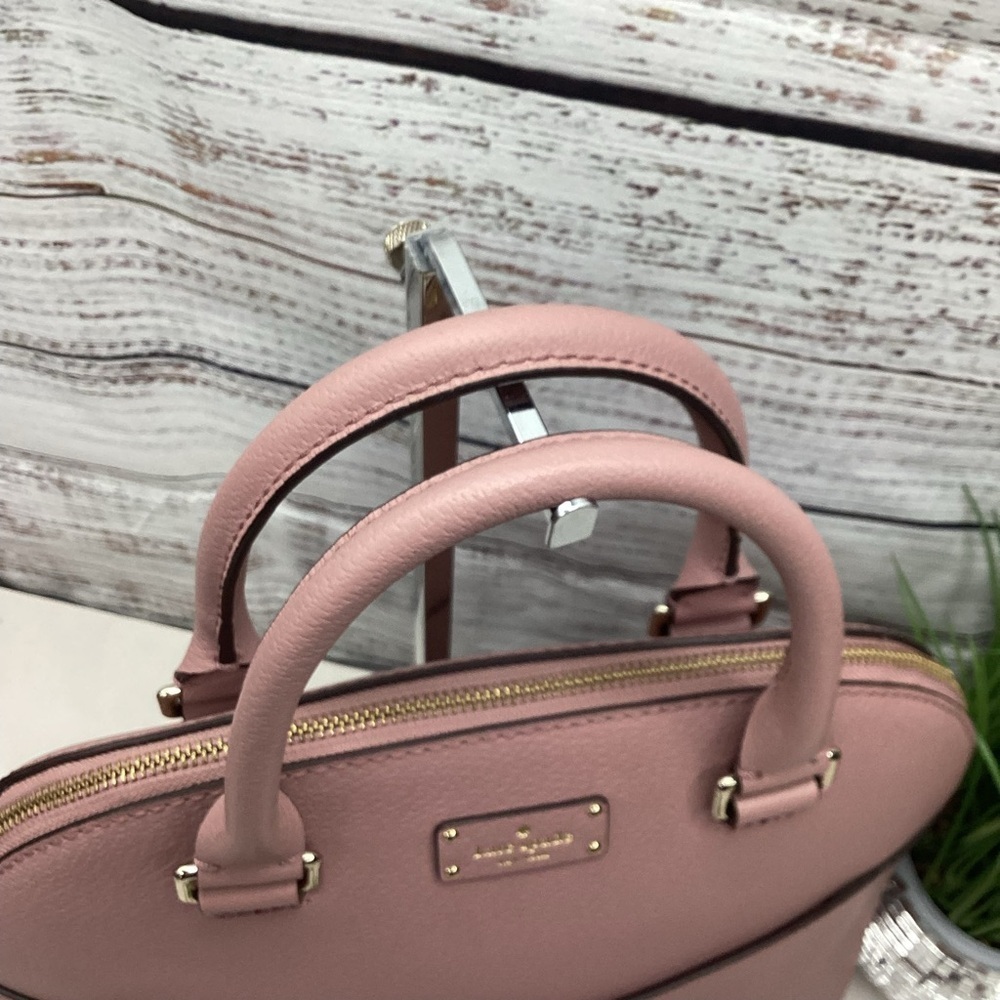 KATE SPADE SATCHEL SUMMER BAG PINK DUSTY PEONY HANDBAG GROVE STREET CARLY PURSE - Picture 8 of 14